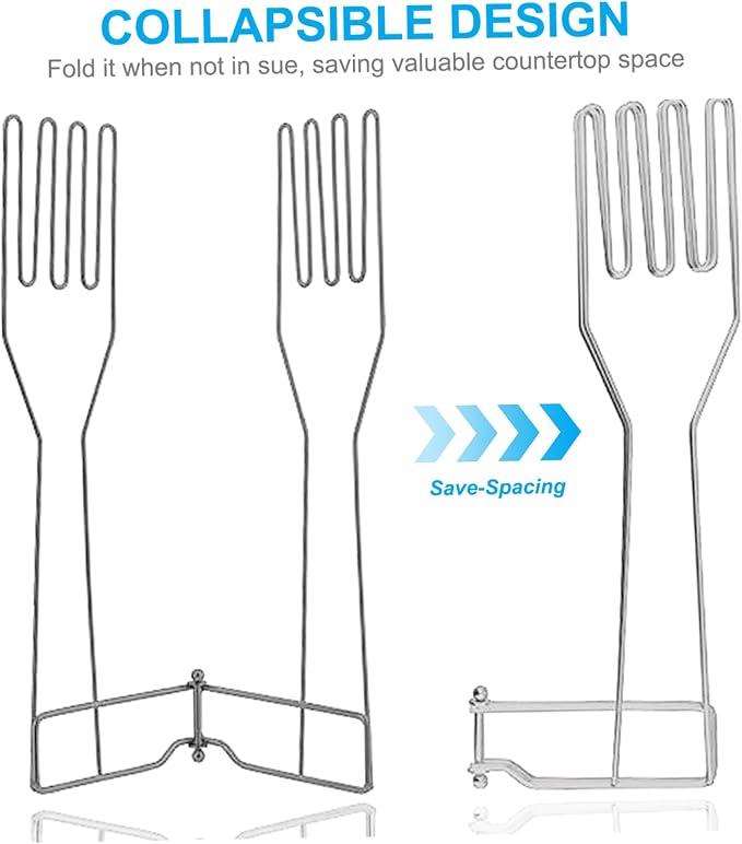 Glove Drying Rack, 14.7 Inch Stainless Steel Vertical Glove Holder, Collapsible - Image 3