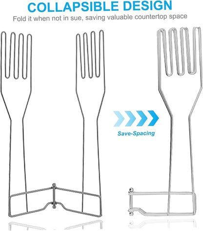 Glove Drying Rack, 14.7 Inch Stainless Steel Vertical Glove Holder, Collapsible - Image 3
