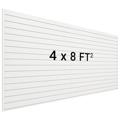Slatwall Panel 8 FT x 4 FT, Interlocking Slat Wall Paneling, Wall Mounted PVC by Neoaider