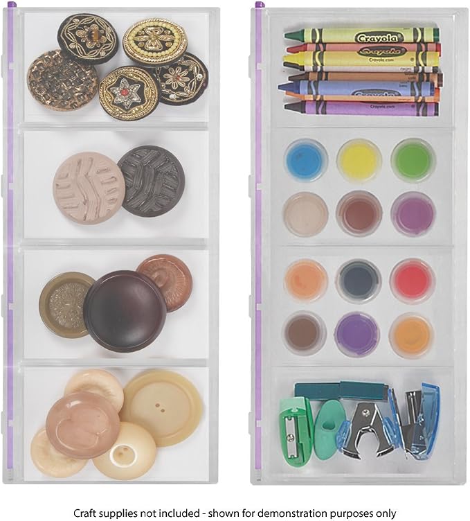 Craft Mates Bead Organizer, 4 Locking Compartments, Plastic Storage | Clear - Image 5