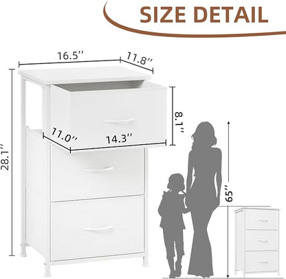 Somdot Small Dresser for Bedroom, 3 Drawer Storage Cabinet, Steel Frame and Mdf - Image 3