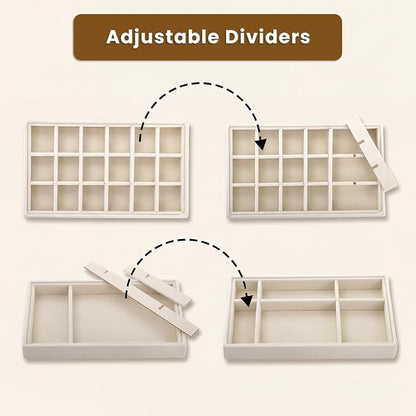 Elsjoy 8 Pack Velvet Jewelry Trays, Stackable Jewelry Organizer Trays - Image 3