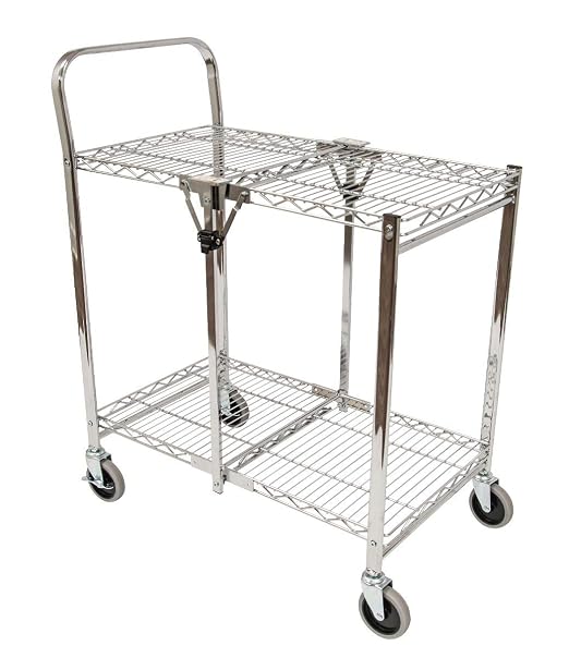 Luxor WSCC-2 Two-Shelf Collapsible Wire Utility Cart by LuxorWorkspaces