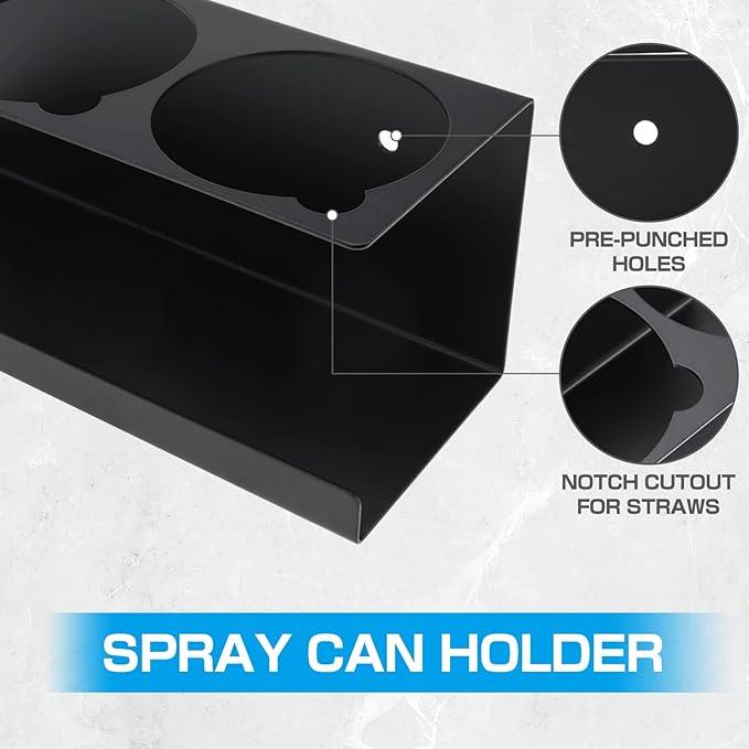 RealPlus Aerosol Spray Can Holder Rack Organizer, 5 Can Spray Bottle Holder - Image 3