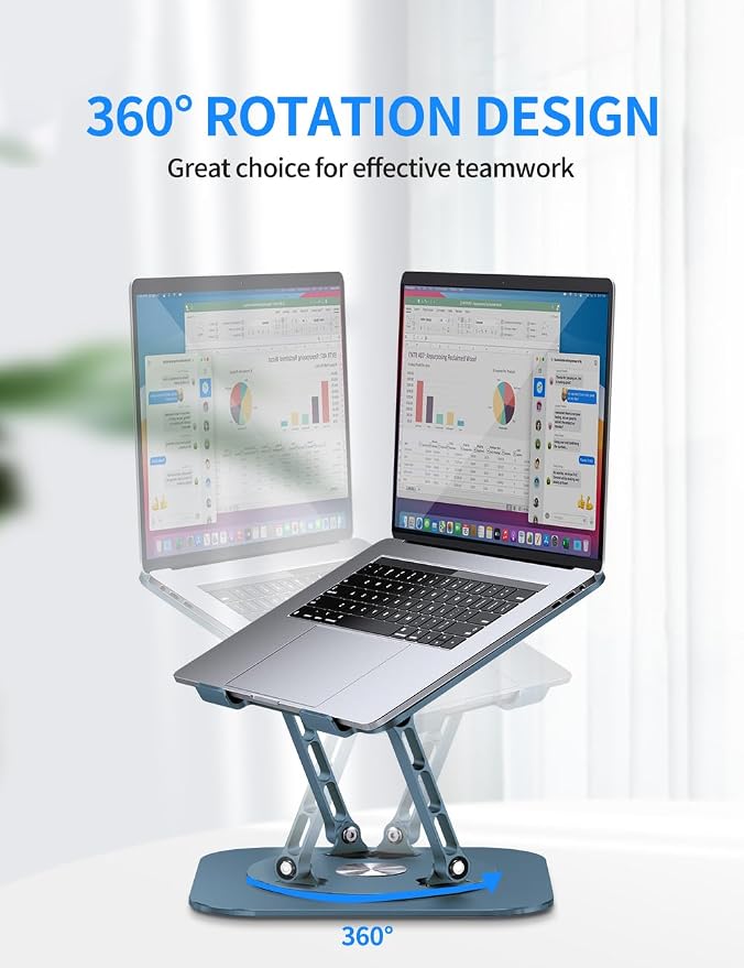 Adjustable Laptop Stand with 360 Rotating Base, Computer Stand - Image 2