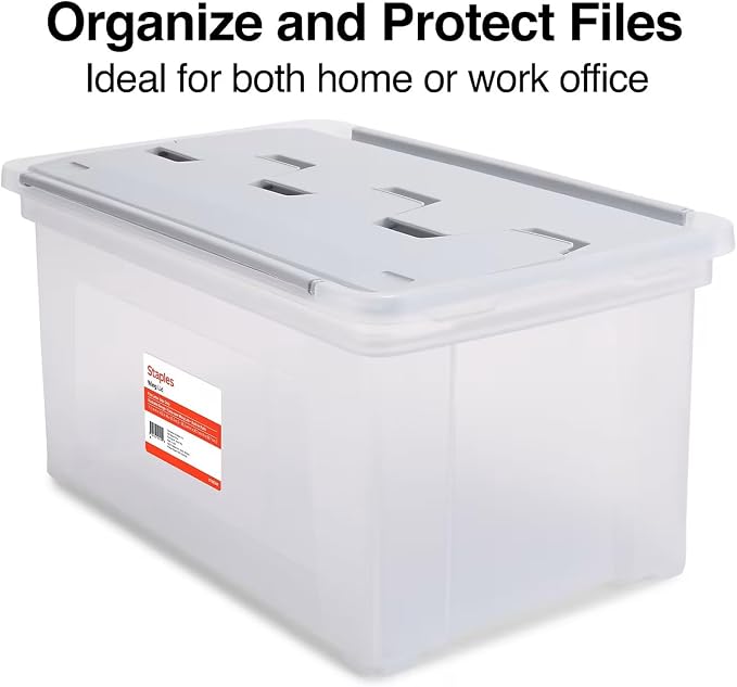 STAPLES Wing Lid File Totes, Letter Size - Image 4