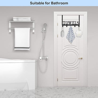 Azmoncy Over The Door Hooks, Towel Rack - Image 6