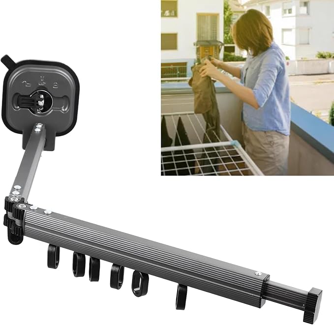 Retractable Clothes Drying Rack, 92cm/36.2in Wall Mount Laundry Hanger - Image 7