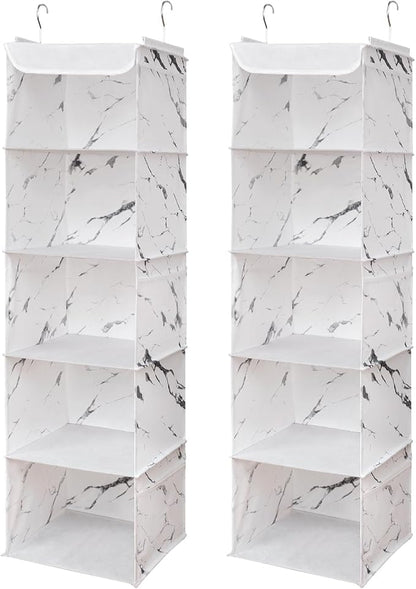 BrilliantJo 5 Shelves Hanging Closet Organizer, 2 Pack Hanging Storage by BrilliantJo