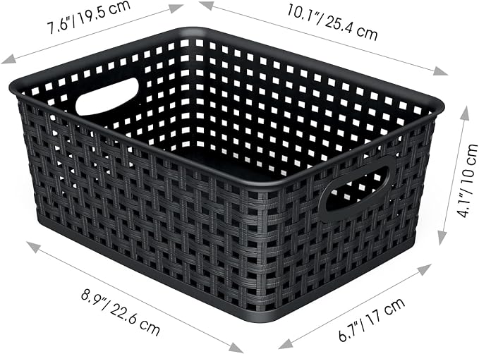 WYT Woven Storage Organizer Basket, 10.1 x 7.55 x 4.1 - Image 2