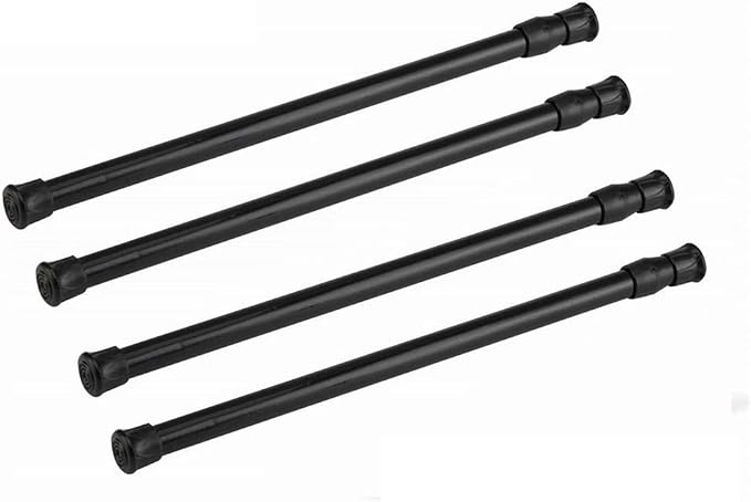 Tension Rods, 4 Pack Adjustable Spring Steel Cupboard Bars Tension Curtain Rod by Unknown