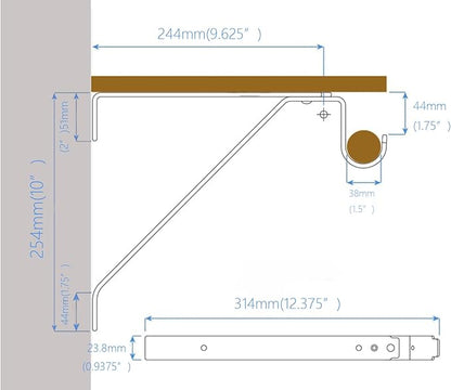 QCAA Heavy Duty Adjustable Shelf Rod Support Bracket - Image 2