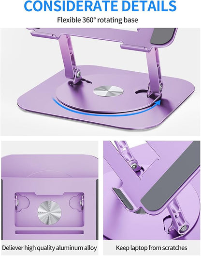 Adjustable Laptop Stand with 360 Rotating Base, Computer Ergonimic Foldable - Image 4