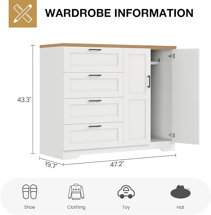 GarveeHome Multifunctional Wooden Dresser - Image 2