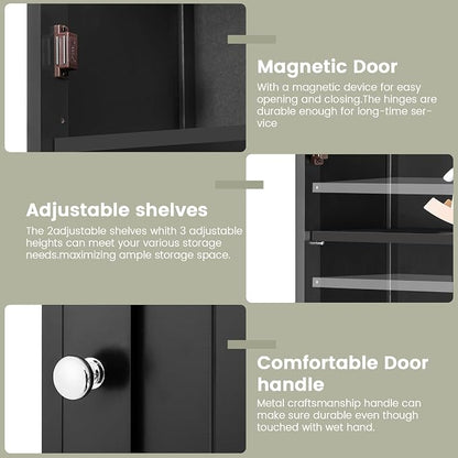 Iwell Tall Black Bathroom Cabinet - Image 6