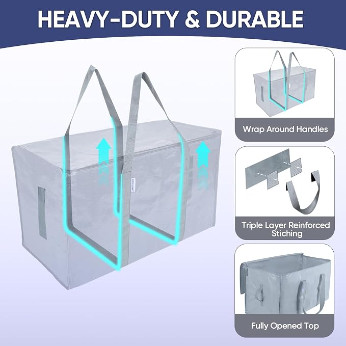 TICONN 4 Pack Extra Large Moving Bags Heavy Duty - Image 3
