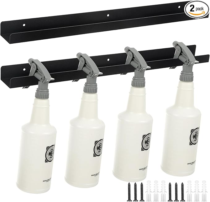 2 Pcs Spray Bottle Holder Wall Mounted Spray Bottle Storage Rack by Unknown