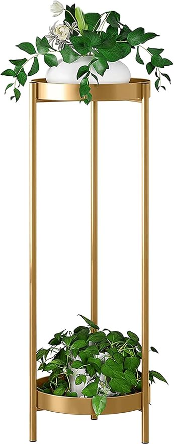 30" Plant Stand, 2 Tier Metal Flower Plants Holder by Fashionoda