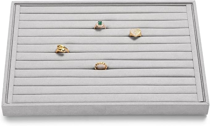 Papte Microfiber Jewelry TrayRing Earring Display Tray Jewelry Drawer Organizer by Papten