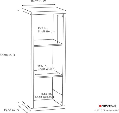 ClosetMaid 3 Cube Storage Shelf Organizer Bookshelf - Image 3