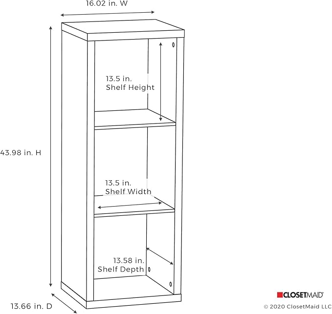 ClosetMaid 3-Cube Storage Shelf Organizer Bookshelf - Image 3