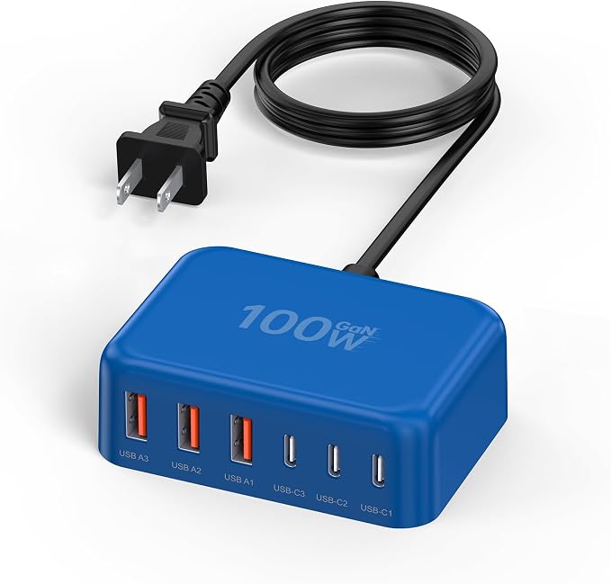 6 in 1 USB Charger, 50% Smaller Charging Station by BOVICAS