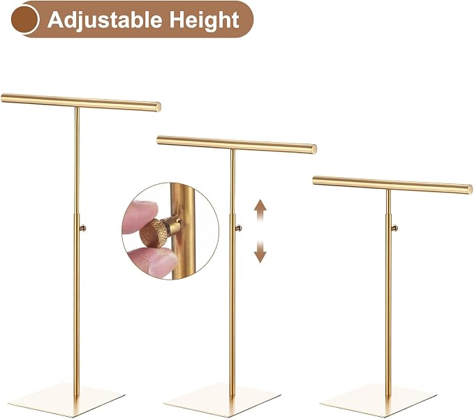 uxcell Necklace Display Stand Adjustable Height Jewelry Rack T Bar Tabletop - Image 3