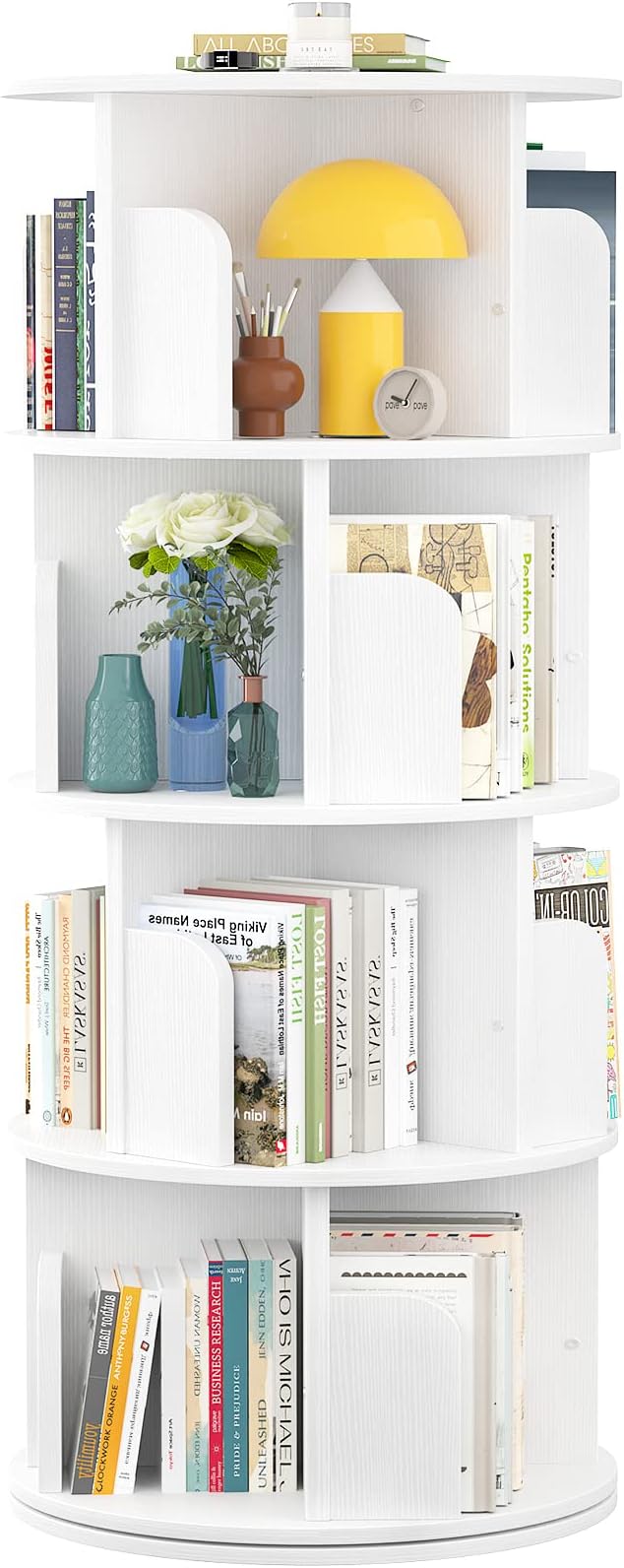 Aheaplus Rotating Bookshelf, Small Corner Bookshelf by Aheaplus