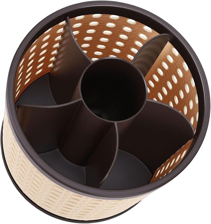 Rotating Makeup Brush Holder for Vanity Desk, Lipstick Pen Holder, Space Saving - Image 3