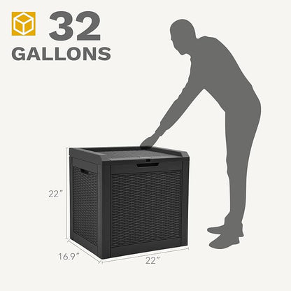 DWVO 32 Gallon Resin Storage Box, Indoor Outdoor Deck Box - Image 7