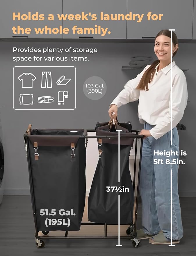 StorageWorks 390L Extra Large Lanudry Hamper - Image 4