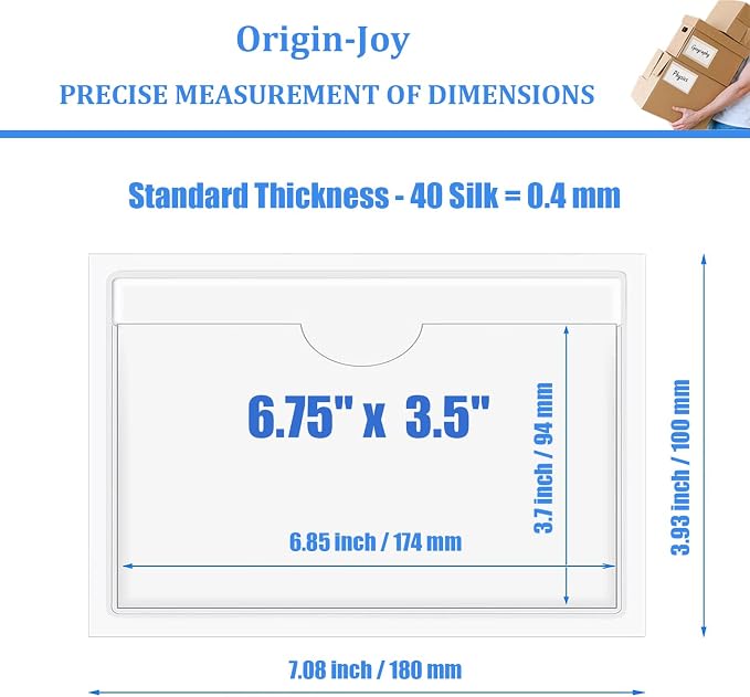 Origin-Joy 25 PCS Self-Adhesive Index Label Pockets - Image 2