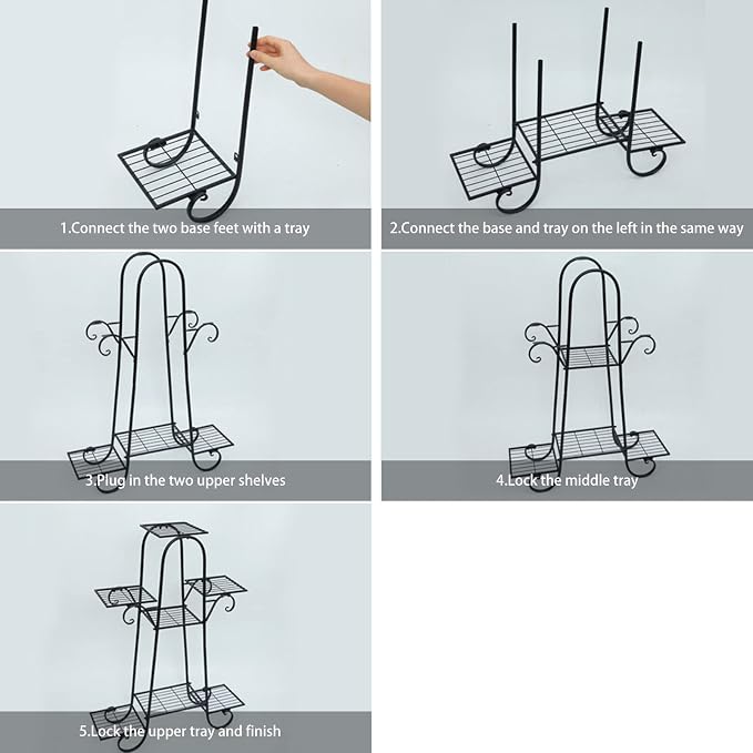 7 Tier Metal Plant Stand Planter Rack, Iron Flower Pot Display Rack Plant Rack - Image 4