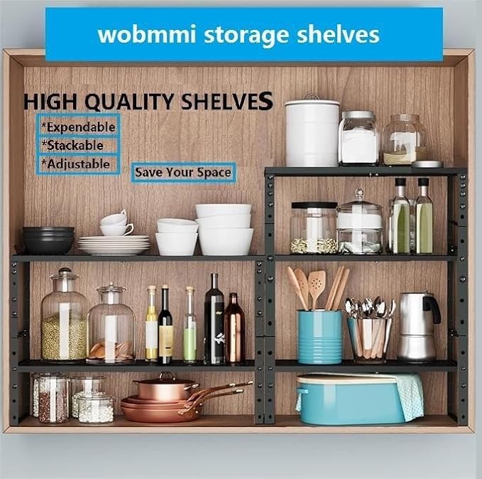 Expandable, Adjustable & Stackable Spice Rack, Cabinet Kitchen Countertop Shelf - Image 3