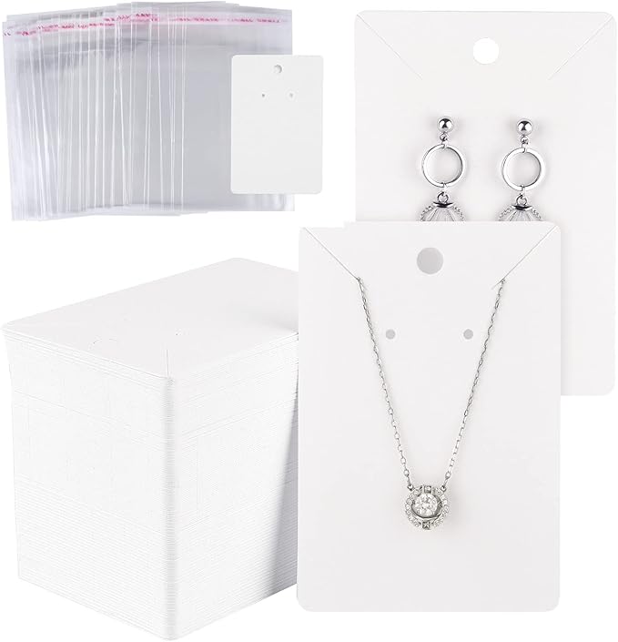 MIAHART 150 Set Earring Holder Cards Necklace Display Cards by MIAHART