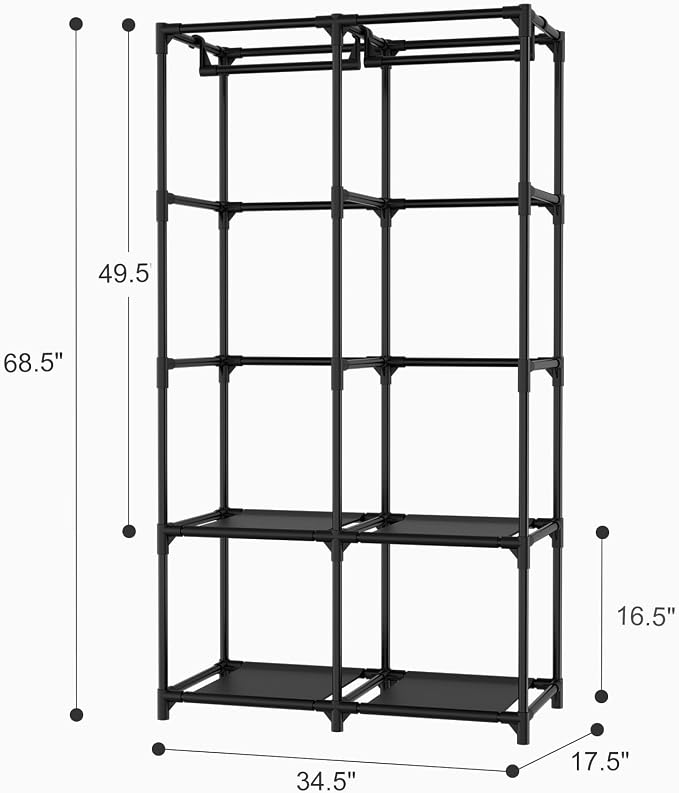 Portable Closet for Hanging Clothes, Portable Wardrobe Closet - Image 3