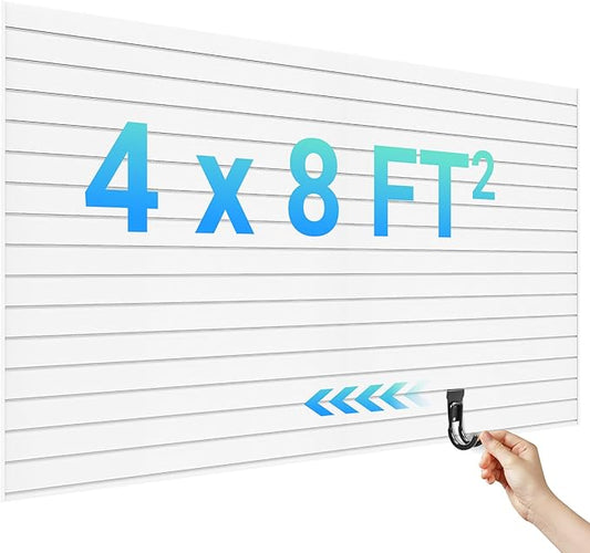 Ezlaino Slat Wall 4 FT x 8 FT, PVC Slat Wall Paneling, Upgraded & Thickened by Ezlaino