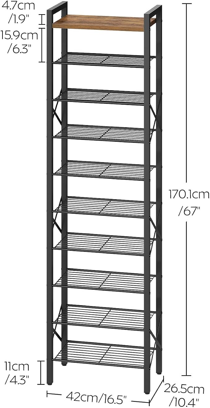 YATINEY 10-Tier Narrow Shoe Rack, Tall Shoe Rack - Image 3
