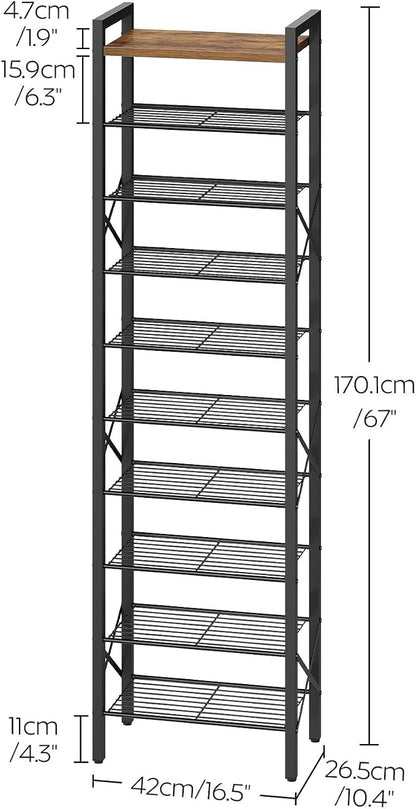 YATINEY 10-Tier Narrow Shoe Rack, Tall Shoe Rack - Image 3