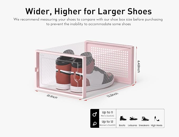 Kuject X-Large Shoe Storage Boxes 12 Pack, Entryway & Under-Bed Storage - Image 2