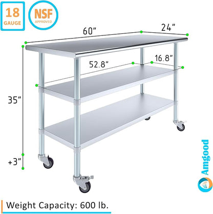 AmGood Stainless Steel Work Table - Image 3