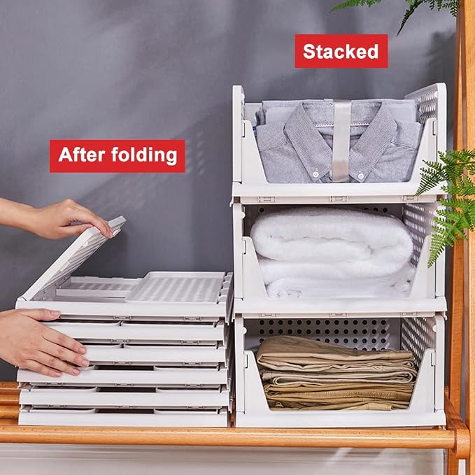 yazi 5 Pack 5L Plastic Stackable Closet Storage Boxes | Practical closet - Image 7