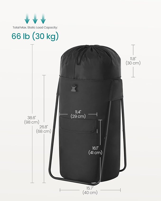 SONGMICS Laundry Bag with Stand, Laundry Backpack 31.7 Gallons, Heavy-Duty - Image 7