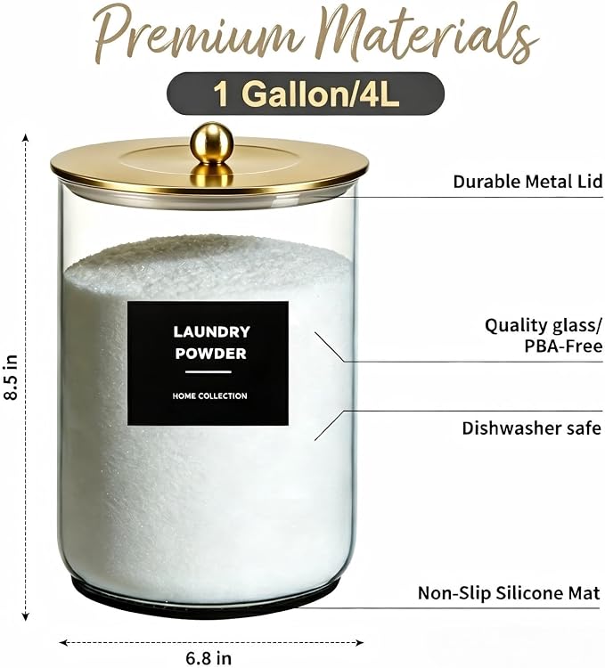 Glass Jars for Laundry Room Organization, Laundry Pods Container - Image 2