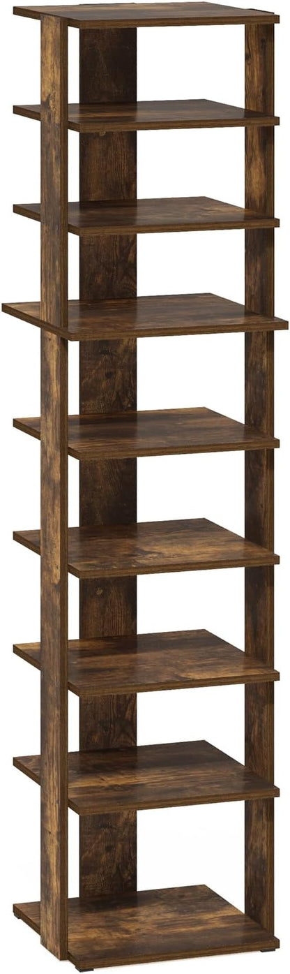 Furinno Compact Vertical Shoe Rack, 9-Tier Narrow Shoe Organizer, Free Standing - Image 6