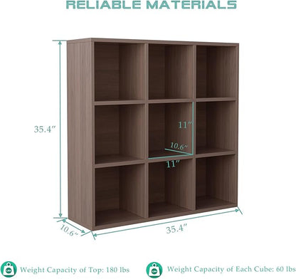 9-Cube Storage Shelf Bookcase - Image 2