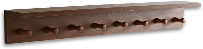 Entrance Coat Rack ，Coat Hooks, Wall-Mounted Wooden Hook Rack, Wall-Mounted - Image 5