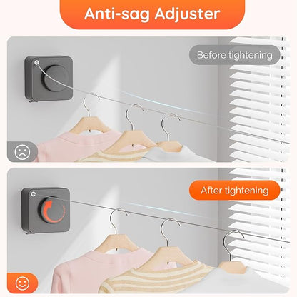 Retractable Clothesline Indoor, Non-Sagging Outdoors Clothesline Retracting - Image 4