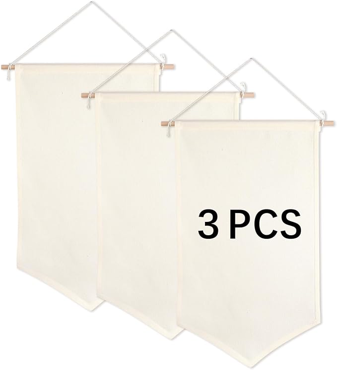 3 PCS Canvas Banners Wall Hanging Brooch Jewelry Storage Case Stand Enamel Pin by OKBA