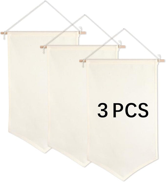 3 PCS Canvas Banners Wall Hanging Brooch Jewelry Storage Case Stand Enamel Pin by OKBA